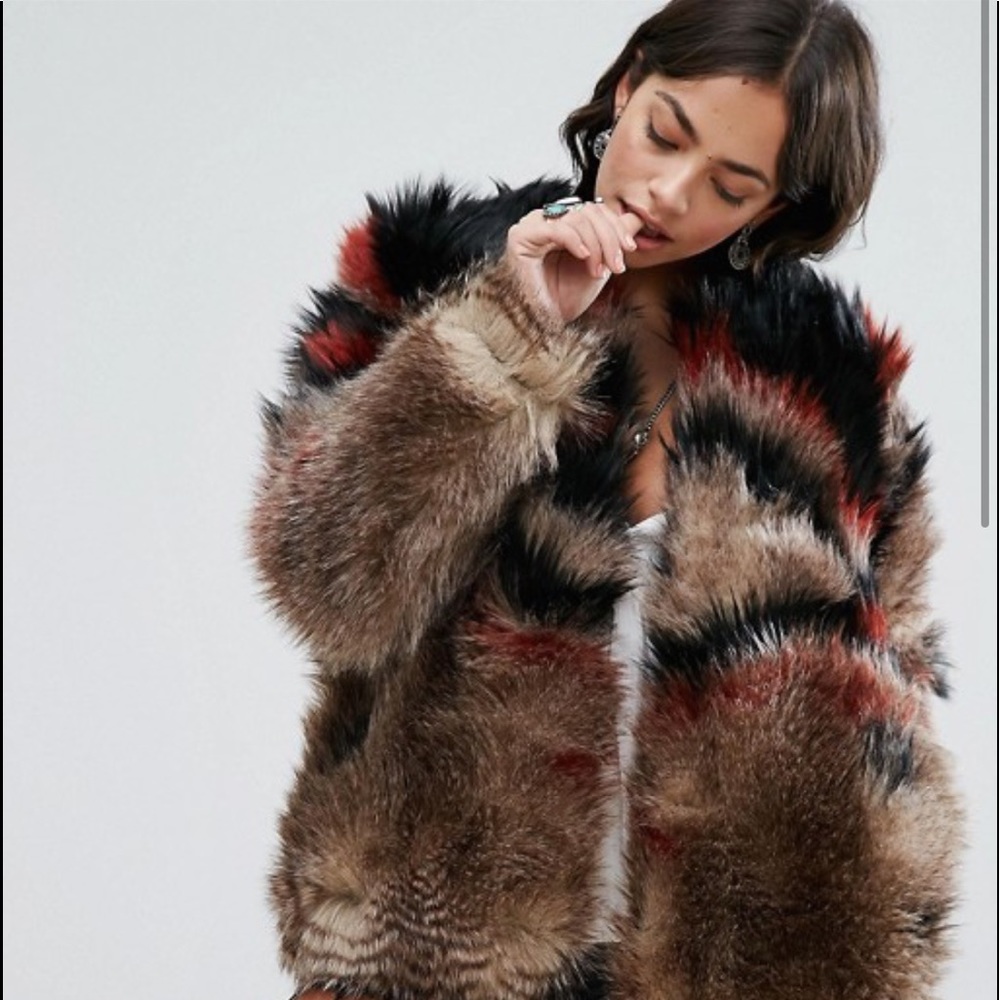 Free People scarlet faux fur jacket
